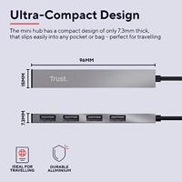Trust Halyx Aluminium 4-Port Mini USB Hub usb-hub - thumbnail