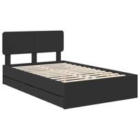 Bedframe met hoofdeinde Zwart 120 x 190 cm Geconstrueerd hout - thumbnail