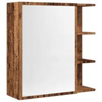 Badkamerspiegelkast 62,5x20,5x64cm bewerkt hout oud houtkleurig - thumbnail