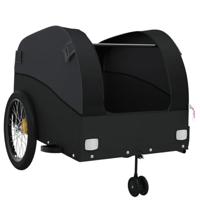 VidaXL Fietstrailer 45 kg ijzer zwart - thumbnail
