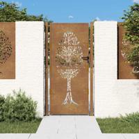 Poort 100x175 cm boomontwerp cortenstaal - thumbnail