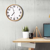 Wandklok unilux baltic hout wit - thumbnail