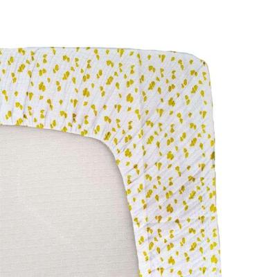 Kinderjersey hoeslaken met savanneprint, geel, 70x140 cm