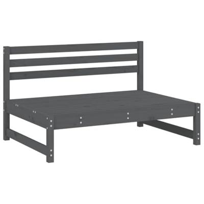 2-delige Loungeset massief grenenhout grijs