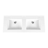 Wastafel Boss & Wessing Zonder Kraangaten 45.5x120 cm Solid Surface Wit Boss & Wessing - thumbnail