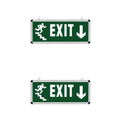 LED Noodverlichting Exit - 2 Pack - Rabonta Omlaag - Hangend - 3W