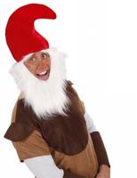 Kaboutermuts met baard en wenkbrauwen kind - thumbnail