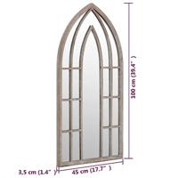Tuinspiegel 100x45 cm ijzer zandkleurig - thumbnail