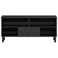 Tv-meubel 100x33x46 cm massief mangohout zwart - thumbnail