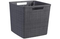 Curver jute mandje cube 17 liter donkergrijs - thumbnail