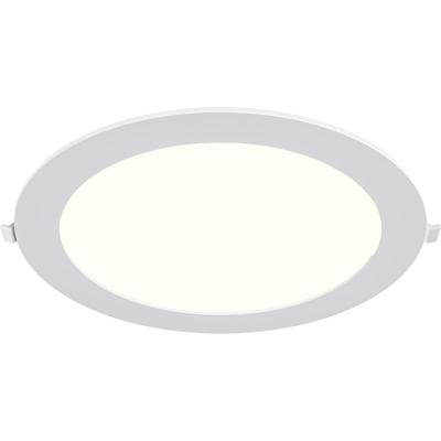 LED Downlight Inbouwspot - Brinton Thin - 18W 1760lm 120° Bundelhoek - Natuurlijk Wit 4000K - IP40 - Rond - Wit - Ø229mm Buitenmaat - Ø205mm Zaagmaat