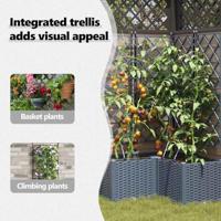 Tuin Bloempot 3 pcs Licht Grijs Staal - thumbnail