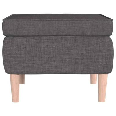 Kruk met houten poten stof donkergrijs Kruk met houten poten stof donkergrijs