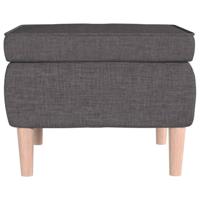 Kruk met houten poten stof donkergrijs - thumbnail