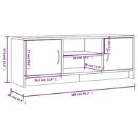 Tv-meubel 102x30x37,5 cm bewerkt hout betongrijs - thumbnail
