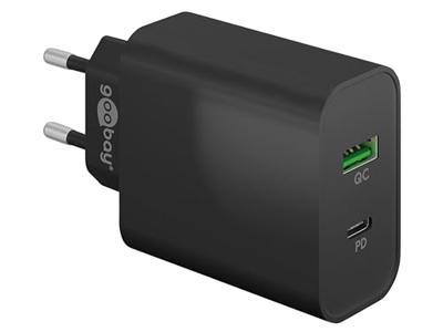 Goobay USB + USB-C snellader 45W zwart - 9550193 Goobay USB + USB-C snellader 45W zwart - 9550193