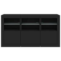 Dressoir met LED-verlichting 123x37x67 cm zwart - thumbnail