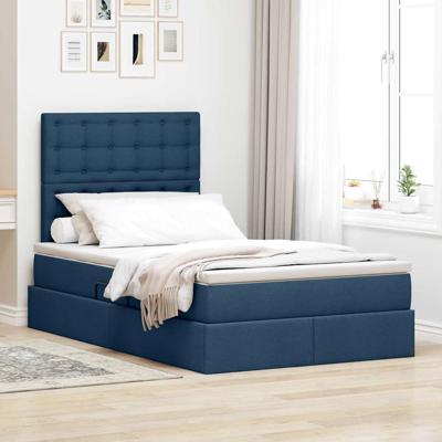 Opslag bed met matras met matras Blauw 120 x 200 cm Polyester
