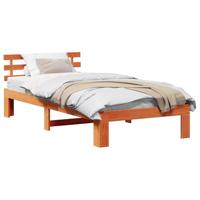 Bedframe met hoofdeinde Wasbruin 80 x 200 cm Massief grenenhout - thumbnail