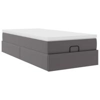 Ottoman bed met matras 180x200cm kunstleer grijs - thumbnail
