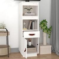 Hoge kast 34x40x108,5 cm massief grenenhout wit - thumbnail