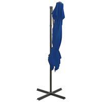 VidaXL Zweefparasol met dubbel dak 250x250 cm azuurblauw - thumbnail