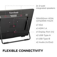 Viewsonic TD2465 Touchscreen monitor Energielabel: D (A - G) 60.5 cm (23.8 inch) 1920 x 1080 Pixel 16:9 7 ms HDMI, DisplayPort, USB, Audio-Line-in, - thumbnail
