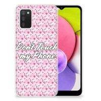 Samsung Galaxy A03S Silicone-hoesje Flowers Pink DTMP - thumbnail