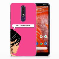 Nokia 3.1 Plus Silicone-hoesje Woman Don't Touch My Phone - thumbnail