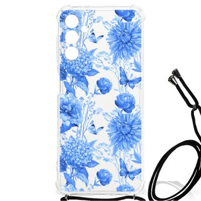 Case voor Samsung Galaxy A13 5G | A04s Flowers Blue Case voor Samsung Galaxy A13 5G | A04s Flowers Blue