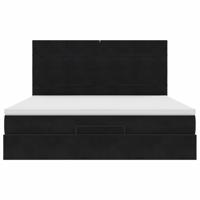 Ottoman bed met matrassen en LED's 160x200cm fluweel zwart - thumbnail