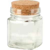 Voorraadpot glas met kurk deksel 160ml - thumbnail