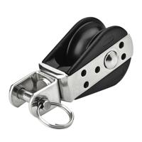 Seilflechter 1 schijfs katrol met wartel 6 mm gesloten gelagerd - thumbnail