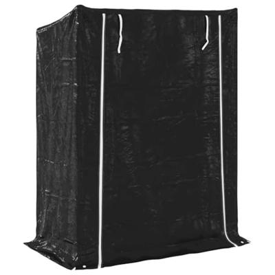 VidaXL Haardhoutrek met regenhoes 150x80x200 cm gegalvaniseerd staal