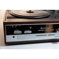 Soundmaster PL186H Retro Vintage Nostalgische platenspeler met ingebouwde luidsprekers en radio hoofdtelefoonaansluiting 3 snelheden 33/45/78 RPM stereoluidsprekers - thumbnail