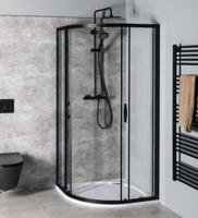 Douchecabine Gelco Sigma Simply Black Kwartrond 90x90x190 cm Mat Zwart - thumbnail