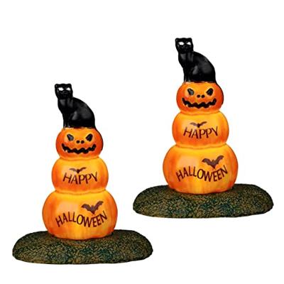 Cat And Pumpkin Set Of 2 battery operated (4.5V) Kerst LEMAX - Lemax