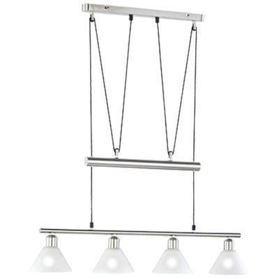LED Hanglamp 4-Lichts Rechthoek Mat Nikkel Aluminium E14 Fitting