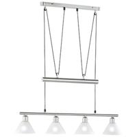 LED Hanglamp 4-Lichts Rechthoek Mat Nikkel Aluminium E14 Fitting - thumbnail