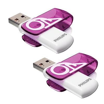 Philips FM64FD05D USB flash drive 64 GB USB Type-A 2.0 Paars, Wit Philips FM64FD05D USB flash drive 64 GB USB Type-A 2.0 Paars, Wit
