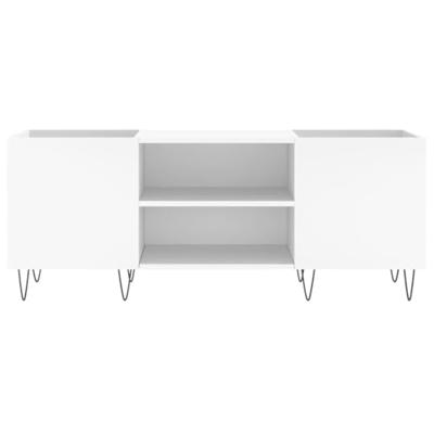 Platenkast 121x38x48 cm bewerkt hout wit - thumbnail