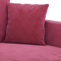 Tweezitsbank 140 cm fluweel wijnrood - thumbnail