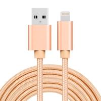 3m 3A geweven stijl metaal hoofd 8 pins naar USB Data / de kabel van de lader voor iPhone X / iPhone 8 & 8 Plus / iPhone 7 & 7 Plus / iPhone 6 & 6s & - thumbnail