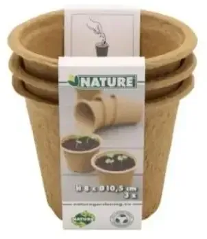 Nature kweek biopotten 10.5 cm 3 stuks