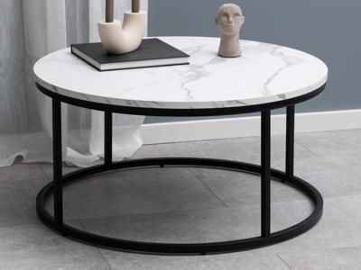 Ronde salontafel FIRO Ø80 cm wit marmer Ronde salontafel FIRO Ø80 cm wit marmer