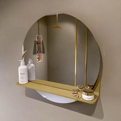 MONDIAZ SPOT spiegel rond 60cm met Spiegelplanchet kleur Oro.