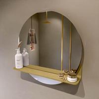 MONDIAZ SPOT spiegel rond 60cm met Spiegelplanchet kleur Oro. - thumbnail