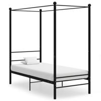 Hemelbedframe metaal zwart 100x200 cm - thumbnail