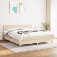 Boxspring met matras stof crèmekleurig 180x200 cm - thumbnail