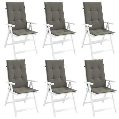 VidaXL Stoelkussens 6 st hoge rug 120x50x4 cm stof donkergrijs VidaXL Stoelkussens 6 st hoge rug 120x50x4 cm stof donkergrijs